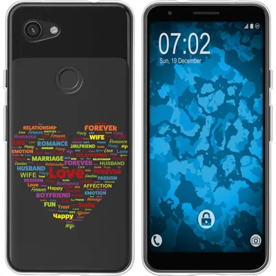 Produktbild von PhoneNatic Case kompatibel mit Google Pixel 3a Silikon-Hülle pride Herz M5