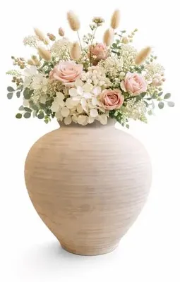 Image de Vase décoratif en terracotta fait main, 22 cm, ouverture 9 cm