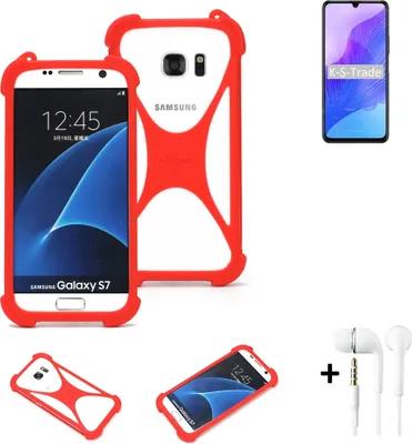 Produktbild von Handy-hülle + Kopfhörer kompatibel mit Huawei Honor 30 Lite Schutz-hülle Bumper Silikon Schutz Hülle Cover Case Silikoncase Silikonbumper TPU