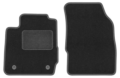 Produktbild von Velours-Fußmatten Vorne für Ford Fiesta MK7 2011-2017 (Schrägheck) – 2-tlg, Graphit, passgenau – Wielganizator LUX