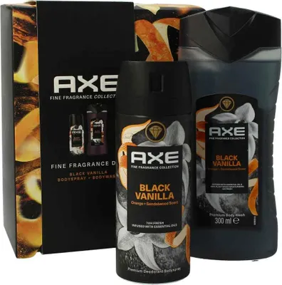 Produktbild von Axe Geschenkset Black Vanilla 1 Set = 1 x 150ml Bodyspray + 1 x 300ml Duschgel