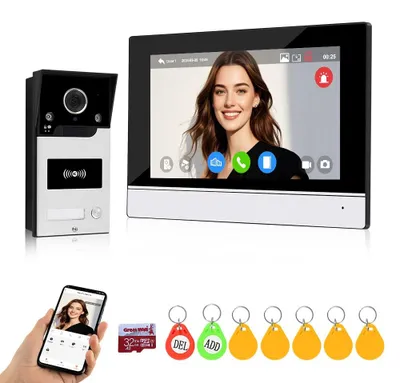 Produktbild von Smarte Video-Türsprechanlage mit WLAN - 7-Zoll-Display - 1080p HD-Kamera
