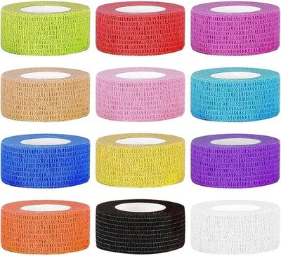 Produktbild von Elastischer Fixierband - 12 Rollen - 25 cm x 45 m (Mehrfarbig) - Für Finger und Handgelenk