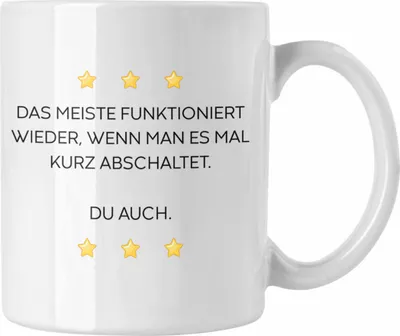 Produktbild von Trendation - Lustige Tasse mit Spruch für Frauen Männer Arbeit Büro Lustig Tassen Becher mit Sprüchen Kollegin Geschenk Sarkasmus Müde (Weiß)