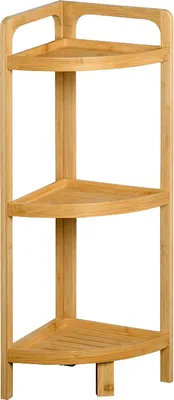 Produktbild von KESPER Eckregal Bambus  – 3 Ablagen – platzsparendes Regal für Bad, Küche oder Flur – 23 x 23 cm – Höhe: 70 cm – natur – 19439