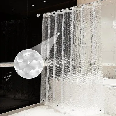 Produktbild von Famanu Duschvorhang 180x200 cm - Wasserabweisend, schimmelresistent, mit 12 Haken