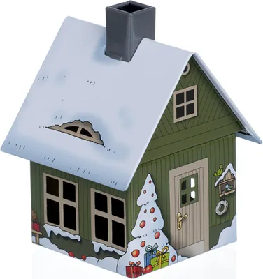 Produktbild von Crottendorfer Metall Räucherhaus Weihnachten - Größe ca. 10cm, für Räucherkerzen Größe M (Standard) - 2205
