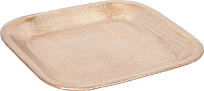Produktbild von Orientalisches Tablett aus Aluminium Hosna 29cm | Marokkanisches Teetablett in der Farbe Gold | Orient Goldtablett goldfarbig | Orientalische Dekoration auf dem gedeckten Tisch