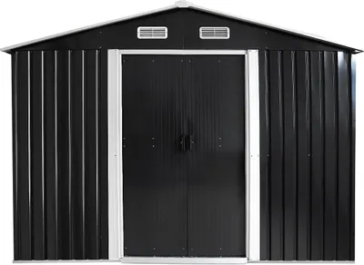 Produktbild von Grau verzinktes Stahlgerätehaus 8 m² - MANSO