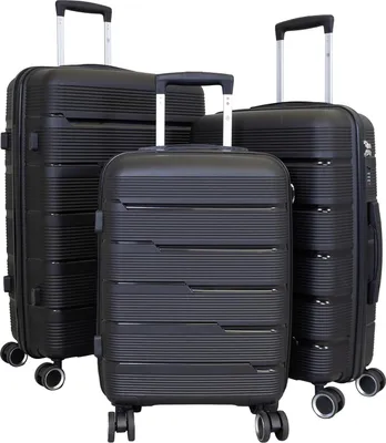 Produktbild von PP Hartschalen Trolleyset 3tlg. Aruba Schwarz - Gr. M, L und XL