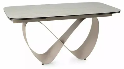 Immagine prodotto di FURNLUX, tavolo da pranzo Iris, colore beige, 160 cm / Colore principale: beige / Dimensioni: 160 x 76 x 95 cm
