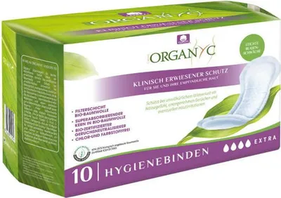 Obrázok produktu pre Organyc Hygienické Vložky - Balenie 10 Kusov