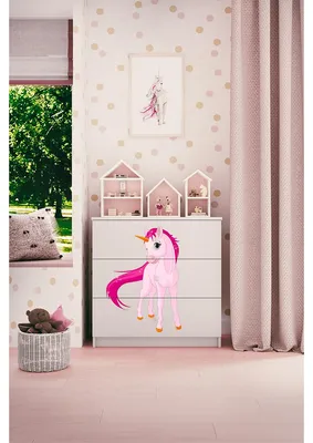 Produktbild von Kommode mit 3 Schubladen Kocot Kids Babydream Einhorn - Weiß