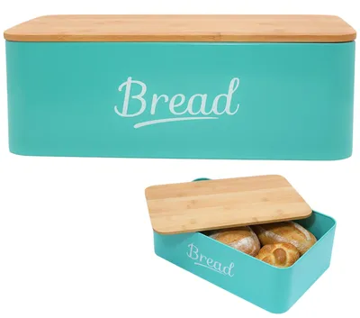 Broodtrommel mit Bambusdeckel, 35 x 13 x 23 cm, hält Brot frisch