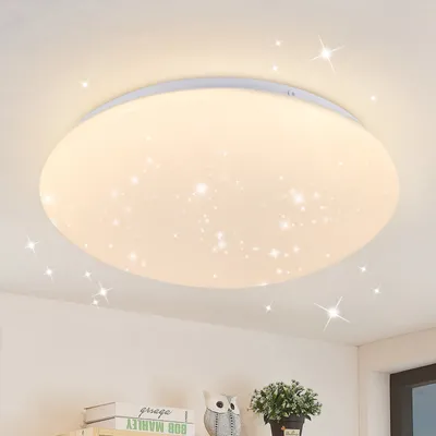 Obrázek produktu pro ZMH LED stropní světlo ložnice stropní lampa 30cm hvězdné nebe teplá bílá 18W stropní světlo IP44 vodotěsné kulaté pro koupelnu kuchyň děti