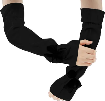 Produktbild von 1 Paar Sonnenschutz Kühlende Bogenarmärmel Für Frauen, Kompressionsärmel Für Fußball, Golf & Volleyball, Armärmel, Sonnenärmel, Schwarz