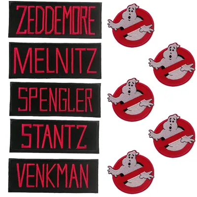 Produktbild von Ghostbuster Set 10 Stück Logo Film Stantz Venkman Melnitz Zeddemore Spengler - Aufnäher, Bügelbild, Aufbügler, Applikationen, Sticker