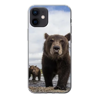 Produktbild von MuchoWow® Handyhülle Schutzhülle Hülle für iPhone 12 Bär - Küste - Wasser Silikon Softcase Handy Hülle - Schutzhülle