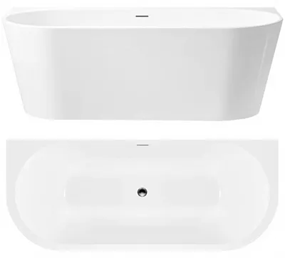 Zdjęcie produktu dla Rea Wanna Akrylowa Przyścienna Capri 170cm Nakładka korka czarna