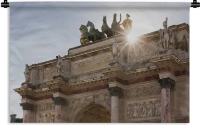 Produktbild von MuchoWow® Wandteppich Wandbehang Arc de Triomphe 90x60 cm Tapisserie Dekoration Wandtuch - Wandskulpturen - Bildteppich