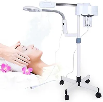 Image de Happyment Vapozone PRO - Vaporisateur visage avec lampe loupe - Vapozone Visage - Pour le visage, le cou, les épaules et le corps