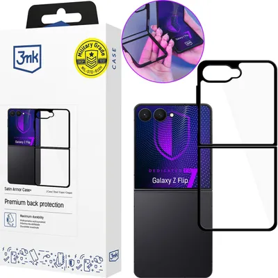 Immagine prodotto di Custodia Samsung Galaxy Z Flip 7 – 3mk Satin Armor Case + Custodia protettiva a libro
