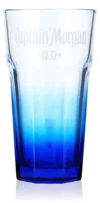 Produktbild von Captain Morgan Rum Glas 4cl Gläser Longdrinkglas Alcohol-free 0,0% blau