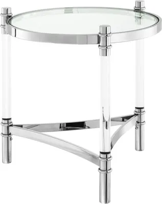 Casa Padrino Luxus Beistelltisch Glas Metall Silber Chrome