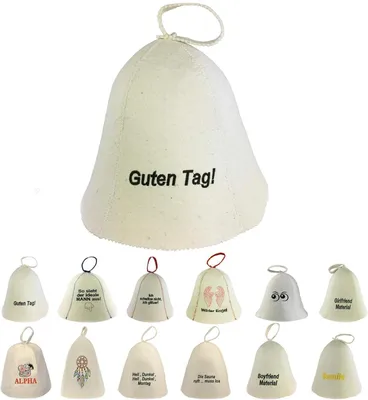Produktbild von Saunahut aus Wollfilz (SS20-015) Saunamütze mit witzigen Motiven, Filz Kopfschutz Saunakappe Filzkappe Mütze Filzhut Kappe Sauna Hut