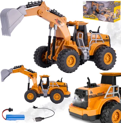 Immagine prodotto di Malplay Bulldozer RC telecomandato escavatore 2,4 GHz telecomando con pala da 3 anni dono