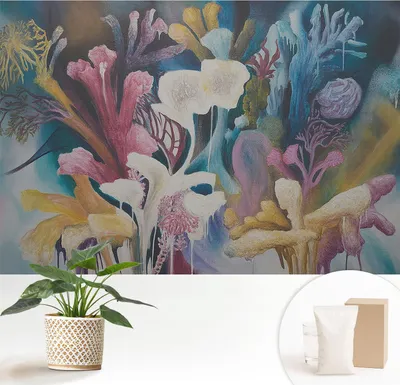 Produktbild von Fototapete  - 152x104 cm - Tapete - Wandtapete - Wandbilder  - Dekofolie - Tapete Folie - Wand - Dekoration - Wohnzimmer - Blumenexplosion