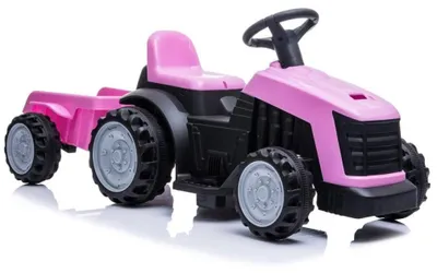 Image de Véhicule électrique pour enfants Tracteur avec remorque rose