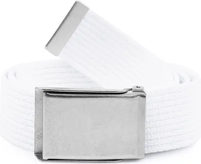 Image de Ceinture pour homme Ladeheid en tissu P10 (blanc-argent, 120 cm (longueur totale 130 cm))