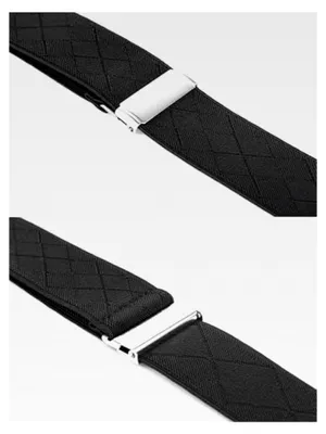 Produktbild von Herren Y-Form 3,5 cm Breite 6 Clips Hosenträger und Fliegen 2 in 1 Set hochelastisch und längenverstellbar für Körpergrößen bis 200 cm