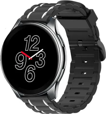 Produktbild von Strap-it OnePlus Watch Sportschnallenarmband (Schwarz/Weiß)