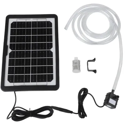 Produktbild von Solarbetriebener Teichbrunnen mit Notstromakku - 10 Düsen + 1,5 m Schlauch, wasserfall für Garten und Teich, umweltfreundliche Brunnenbeleuchtung