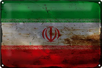 Produktbild von Blechschild Flagge Iran 30x20cm Flag of iran Rost