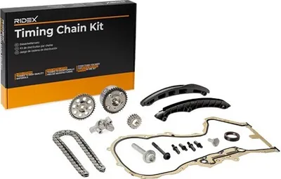 Produktbild von RIDEX 1389T0252 Steuerkettensatz Steuerkette für VW GOLF VI (5K1) Golf V Schrägheck (1K1) POLO (9N) TOURAN (1T1, 1T2) TIGUAN (5N)