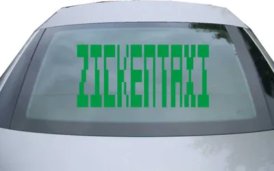 Produktbild von Indigos UG - Aufkleber Heckscheibe & Motorklappe DE6244 - grün - 600x285 mm - zickentaxi - Auto Scheiben Fenster Heckklappe Tuning Racing JDM - Die cut