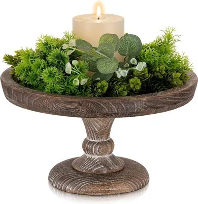 Image de Petit plateau à tarte en bois, 28 cm, marron, décoratif, rond