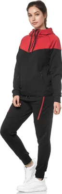 Produktbild von Damen Jogginganzug | Freizeitanzug 984 Schwarz/Rot 3XL