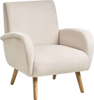 Produktbild von BELIANI Sessel Hellbeige Stoff mit Holzbeinen Armlehnen Gepolstert Wasserabweisend Modern Wohnzimmer Polstersessel