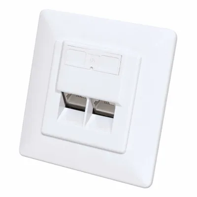 Produktbild von INTELLINET 2-Port Cat6a 10G RJ45-Unterputzdose STP weiß