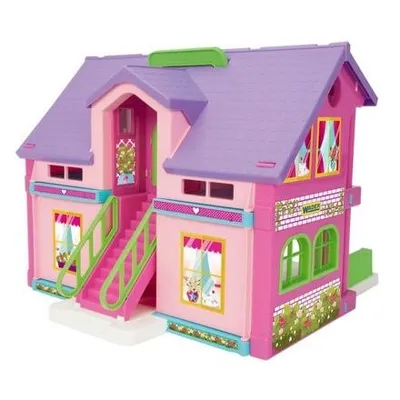 Produktbild von Puppenhaus mit 1 Boden rosa 37 x 35 x 30 cm