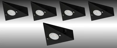 Produktbild von 5er Set LED-Unterbauleuchte in matt-Schwarz 4,8 Watt LED Modul 3000K warmweiß