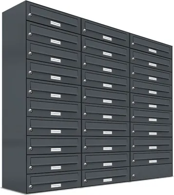 Produktbild von 29er Briefkasten Anthrazit Anlage 29 Fach Wandbriefkasten Postkasten