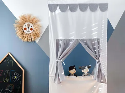 Produktbild von KraftKids Puppentheater Musselin grau Pusteblumen Musselin grau Pusteblumen