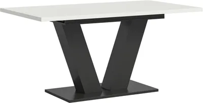 Produktbild von Esstisch ausziehbar Weiß Grau V-Fußgestell 150-190cm modern