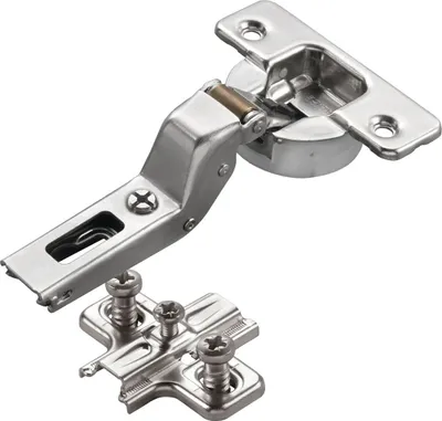 Produktbild von 2 x Salice Topfband Serie 700 mit Dämpfer im Topf 110° Bohrbild T45 Innenanschlag inkl. Kreuz-Montageplatte Höhe 6 mm mit vormontierten Euroschrauben, Langlochverstellung Topfscharnier von SOTECH
