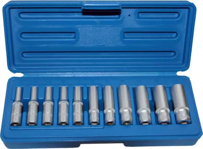 Produktbild von Lange Steckschlüsseleinsätze Nusskasten Stecknuss 1/4" Nuss 4 - 13 mm 11-tlg.
